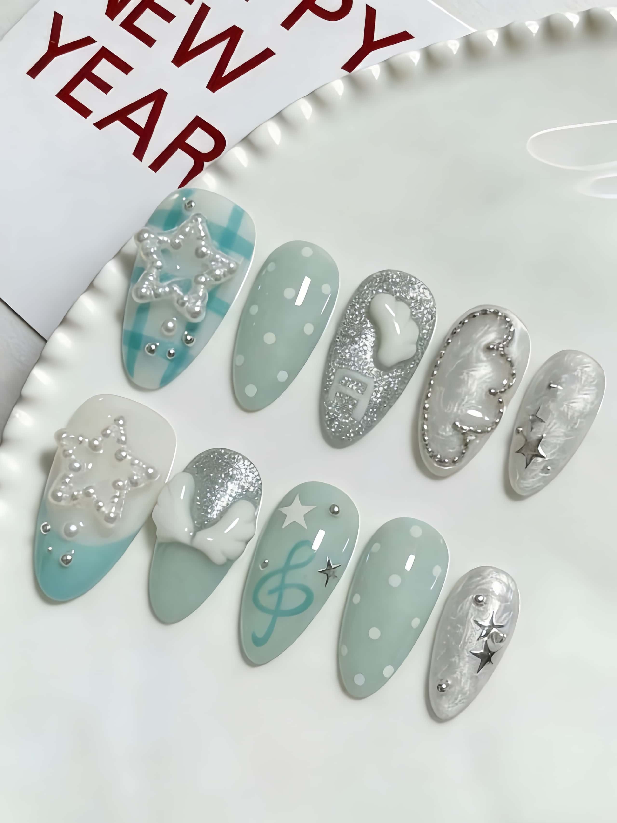 Lifestyle Of Japanese - 10 штук накладных ногтей ручной работы