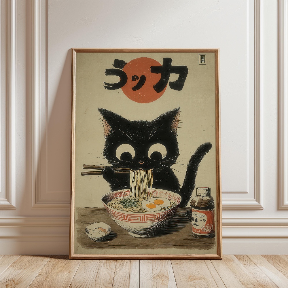 Черный кот, едящий рамен, дожд – обзор и цена Japanese Lifestyle Home