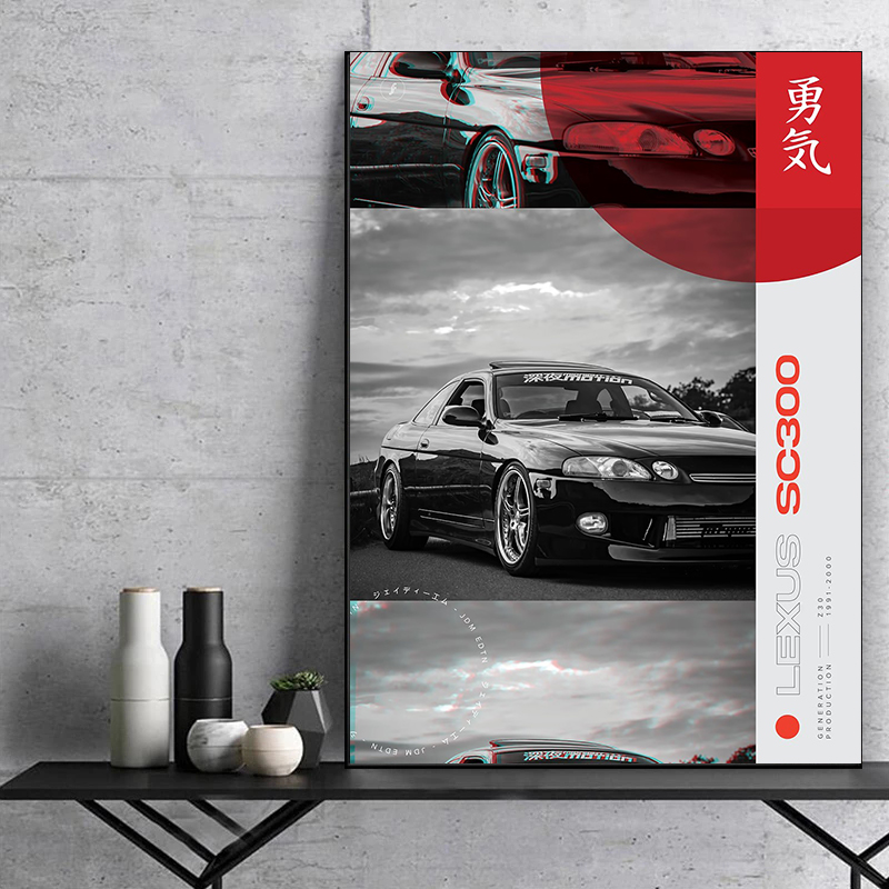 Японский черно-белый постер с  – обзор и цена Japanese Car Lifestyle