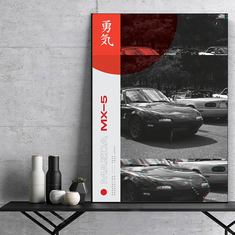 Японский черно-белый постер с  – обзор и цена Japanese Car Lifestyle