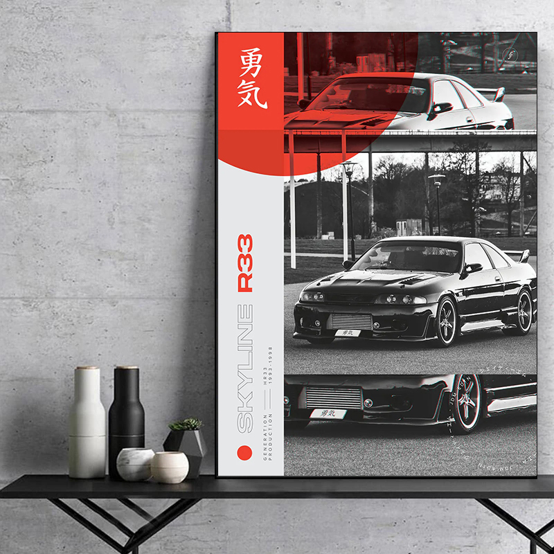 Японский черно-белый постер с  – обзор и цена Japanese Car Lifestyle